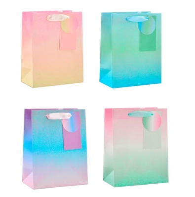 Ombre Iridescent Glitter Large Gift Bag 30x42x12cm