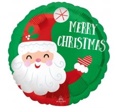 Smiley Santa Christmas 18" Foil Balloon