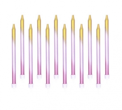 ROSE GOLD OMBRE TALL CANDLES (12)