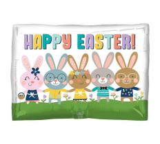 SUPER SHAPE: HAPPY EASTER BUNNIES BALLOON