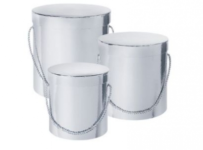 HAMILTON HAT BOX SILVER SET OF 3