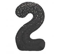 34" GLITZ 2 Black Printed Prism Foil Balloon Numeral