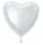 Solid Heart Foil Balloon 18" White