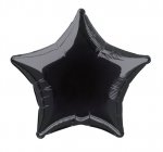Solid Star Foil Balloon 20" Black