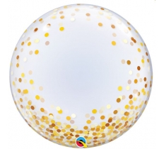 QUALATEX CONFETTI DOTS GOLD 24" DECO BUBBLE