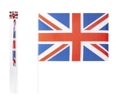 UNION JACK RAYON FLAG WITH STICK 24" X 16"