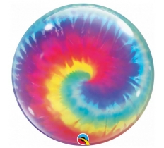 QUALATEX TIE DYE SWIRLS 22" SINGLE BUBBLE BALLOON