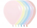 Sempertex 12" Pastel Matte Assortment Latex Balloons 50 Pack