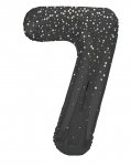 34" GLITZ 7 Black Printed Prism Foil Balloon Numeral