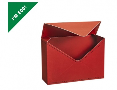 ENVELOPE FLOWER BOX LINED RED x10