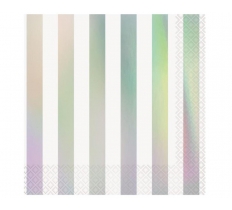 16 IRIDESCENT STRP LUNCH NAPKIN-FSI
