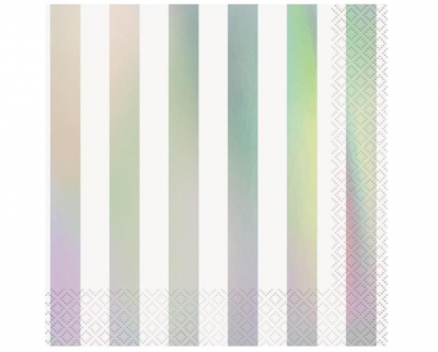 16 IRIDESCENT STRP LUNCH NAPKIN-FSI