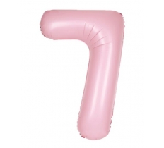 34" UNIQUE MATTE LOVELY PINK NUMBER 7 FOIL BALLOON