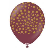 KALISAN SAFARI CHEETAH BURGANDY(GOLD) BALLOONS PACK OF 25