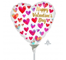 9" Happy Valentines Day PAINTERLY HEARTS