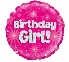 18" BIRTHDAY GIRL HOLOGRAPHIC