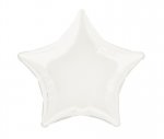 Solid Star Foil Balloon 20" White