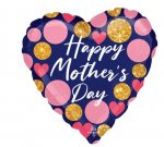 JUMBO HAPPY MOTHERS DAY NAVY GLITTER BALLOON