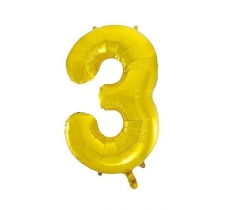 34" CLASSIC GOLD NUMBER 3 FOIL BALLOON (1)