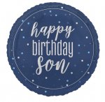 18" Happy Birthday Son Round Foil Balloon