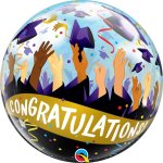 QUALATEX 22" CONGRATULATIONS GRAD CAPS SINGLE BUBBLE