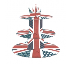 Union Jack Vintage Three Tier Cupcake Stand
