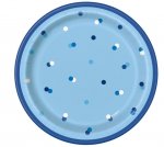 8 GLITZ BLUE/SILVER DOT 7" PLATE