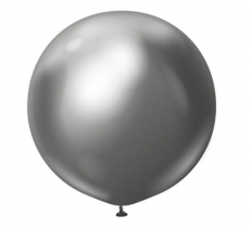 KALISAN 36" MIRROR SPACE GREY LATEX BALLOONS 2CT
