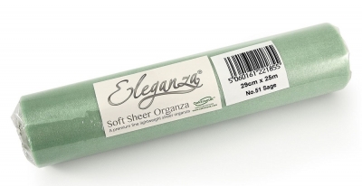 ELEGANZA SOFT SHEER ORGANZA 29CM X 25M NO.51 SAGE