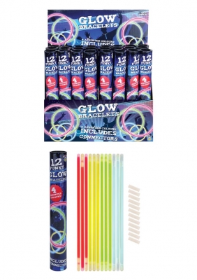 GLOW STICK BRACELETS WITH CONNECTORS 12 PACK