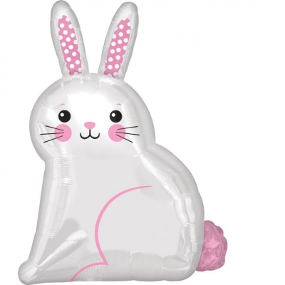 Junior Shape: White Satin Bunny Balloon