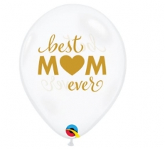 QUALATEX 11" ROUND DIAMOND CLEAR SIMPLY THE BEST MUM