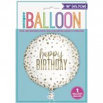 Confetti Gold Birthday Round Foil Balloon 18"