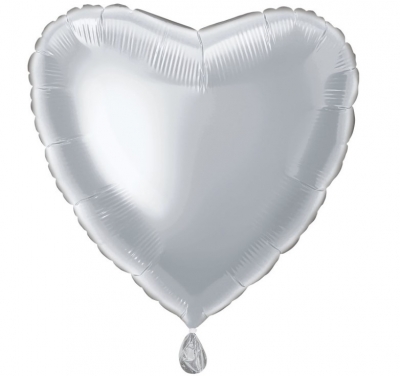 Solid Heart Foil Balloon 18" Silver