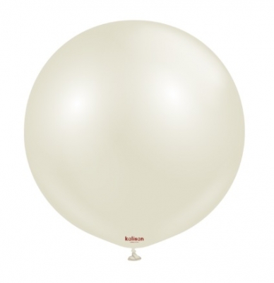 Kalisan 24" Aura Ivory White Latex Balloon 2 Pack