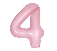 34" UNIQUE MATTE LOVELY PINK NUMBER 4 FOIL BALLOON