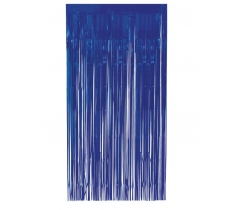 Royal Blue Foil Fringe Door Curtain 1m x 2m