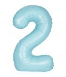 34" UNIQUE MATTE BLUE NUMBER 2 FOIL BALLOON