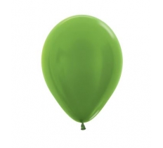 Metallic Solid Lime Green 5" Latex Balloons 13cm - 100 Pack