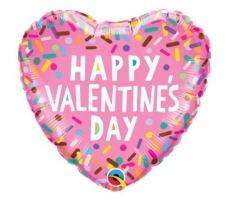 QUALATEX 09" HEART VALENTINE'S SPRINKLES BALLOON