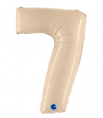 Cream 40" Number 7 Satin Foil Balloon