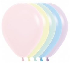 Sempertex 12" Pastel Matte Latex Balloons 12 Pack