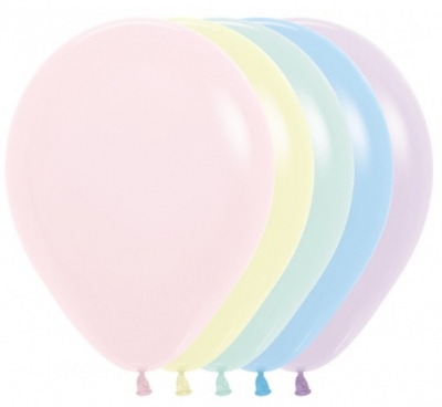Sempertex 12" Pastel Matte Latex Balloons 12 Pack