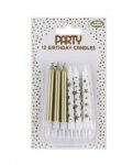 Gold Star Metallic Candles 12pk