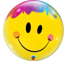 Single 22" Bubble Balloon Bright Smile Face