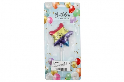 Stripe Birthday Candle 6.5cm