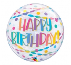 Birthday 22" Confetti & Streamers Bubble Balloon (1)