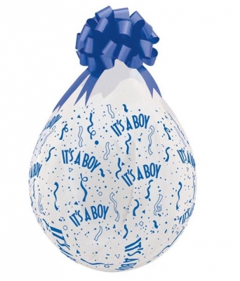 QUALATEX 18" CLEAR IT'S A BOY STUFFING BALLOON 25 PACK