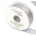 ELEGANZA DOUBLE FACED SATIN 25MM X 20M SILVER