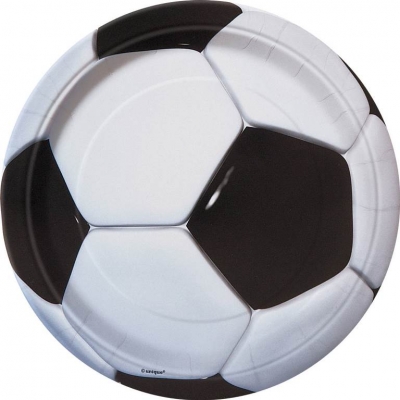 3D Soccer 9" Plates 8pc
